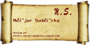 Májer Sudárka névjegykártya